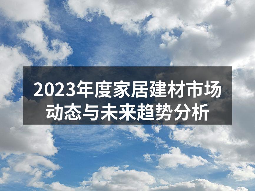 2023年度家居建材市场动态与未来趋势分析
